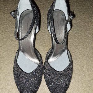 Black Metallic Pewter Heels